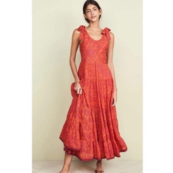 Free People Kika Dress Size Small. Coral/red. Excellent condition, worn 2 times - Picture 1 of 13